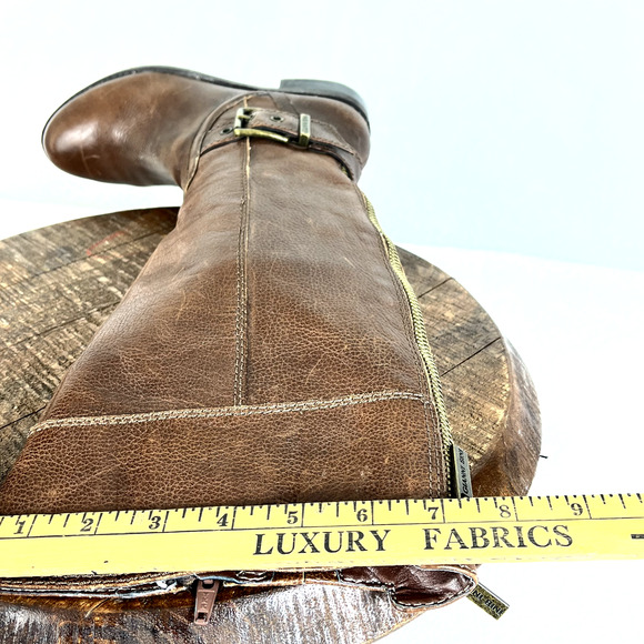 Gianni Bini Boots Womens 6M Brown Leather Buckle Detail Riding Equestrian Moto - Picture 10 of 13